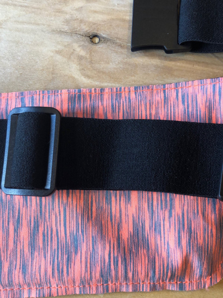 Fanny Pack Orange and Gray with 2 zippered pockets stretchy material NWT - Picture 7 of 12